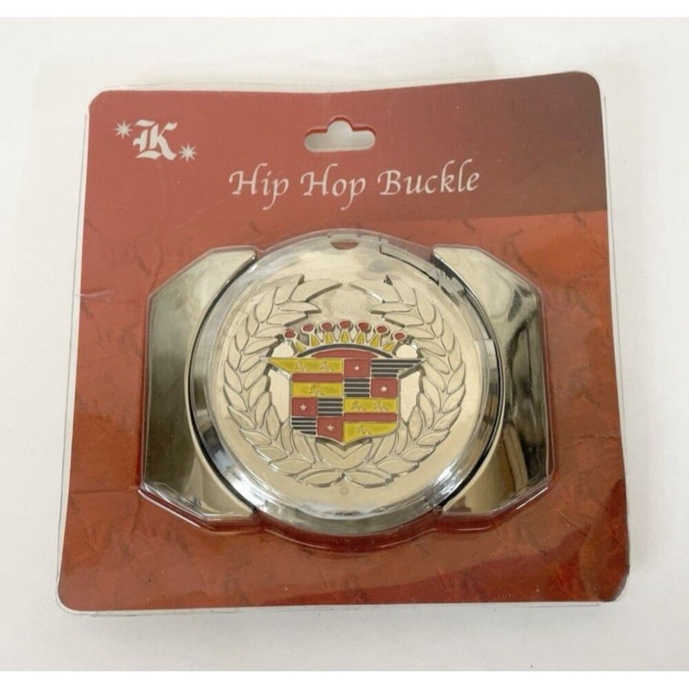 Men's NEW CADILLAC Symbol Belt Buckle Only Vintage 70's Metal Silver Heavy